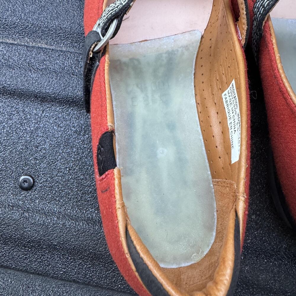Meditation Mary Jane Shoes Womens Size 8.5 Red‎ Strap Comfort Flats 0907CS09 - Picture 4 of 12